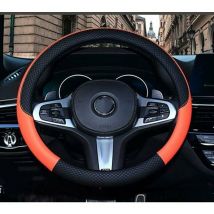 Couvre volant en cuir microfibre Wavy Line Splice x au point orange - Ulisem