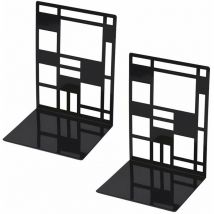 Ensemble de serre-livres, serre-livres en métal, serre-livres noirs, serre-livres design, étagère à base antidérapante pour enfants, bureau, école,