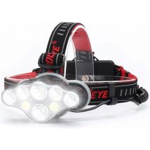 Lampe frontale Rechargeable Puissante, 18000 Lumen 8 Modes Lampe Frontale led Lampe Frontale Puissante Lampe de Mains-libres pour le Camping, Lampe