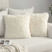 Lot De 2 Housses De Coussin En Fausse Fourrure Moelleux Doux Décoratif 43 43Cm - Ulisem