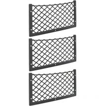 - Lot de 3 filets de rangement pour voiture - 36 x 18 cm - Haute élasticité, filet de rangement pour bagages, magazines - T4 T5 T6 - Pour van,