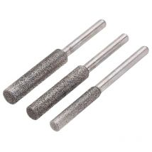 Lot de 3 Meules d'Affutage et AiguisageChaine Tronçonneuse Diamant Tronçonneuse Aiguiseur Burr Pierre Outil D'affûtage-Meules d'Affutage et