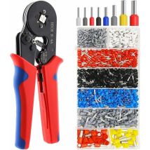 Pince à Sertir Kit, Embout de Cablage Outil de Sertissage Cosse Electriques à Sertir 1250 Cosses 0,5-10mm² pour Bornes de Outil de Sertissage de