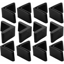 Protection Pied de Chaise en fer Table Embout Pied de Chaise Meuble Capuchons Protection Sol en Caoutchouc forme , 25 x 25 mm (Noir)