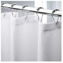 Rideau de douche gaufré de 180 x 210 cm de long, rideau de douche en tissu résistant avec tissage gaufré, rideaux de douche de salle de bain de