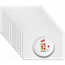 Sets de table transparents 12 pièces, sets de table en plastique lavables et anti-salissures, sets de table de qualité supérieure résistants à
