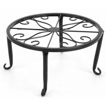 Support en métal en pot pour plantes en fer forgé résistant à la rouille 22,9 cm noir - Ulisem