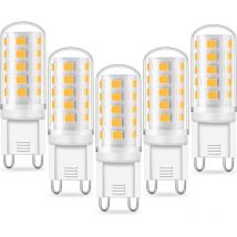 Ulisem TTIO Ampoule G9 LED - 5W Equivalent 33W 40W G9 Halogène, 420LM, Mini Lampe, Blanc Froid 6000K, Sans Scintillement, AC220-240V, NON-Dimmable,