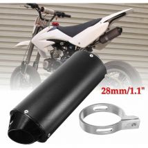 Tuyau d'échappement de silencieux en aluminium id 28mm pour 90cc 110cc 125cc 150cc 4 temps noir (noir, 1x) - Ulisem