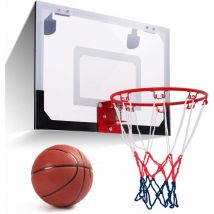 Canestro a Muro da Basket, Tabellone da Basket, Pallacanestro a Muro, per Eesterno/Interno, 45 x 30 cm - Goplus
