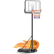Bigzzia - Canestro basket esterno regolabile in altezza 170-310 cm trasportabile con ruote canestro basket esterno bambini