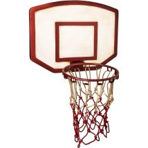 Canestro da basket decorativo in ferro rosso e crema