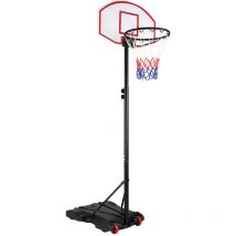 Canestro da Basket Mobile Cesto Pallacanestro Altezza Regolabile 179-209cm 30kg Piede d' appoggio con ruote per trasporto