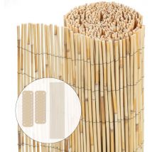 Canisse en roseau renforcée Brise vue naturel avec attaches de fixation 140x600cm