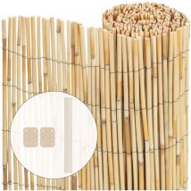 Canisse en roseau renforcée Brise vue naturel avec attaches de fixation 90x300cm