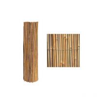 Paravent a' fil exte'rieur Arella en cannes de bambou 2,5x3 m attache'es avec des fils me'talliques superpose's pour jardin exte'rieur