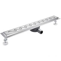 Finmrys - Caniveau de douche plat, 70cm sortie d'eau flexible - siphon avec stop-odeur et filtre à cheveux ensemble complet de caniveau de douche en