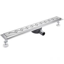 Finmrys - Caniveau de douche à l'italienne (70cm Courbes 360°) en crochets Acier Inoxydable Siphon Sol d'évacuation - diverses Tailles au Choix