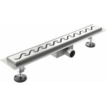 Giorgy - Caniveau de douche de sol en acier Inox modéle onde – 80 cm