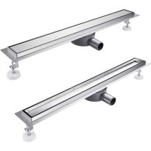 Caniveau De Douche Italienne 100 Cm À Carreler 360° Siphon Sol D'Évacuation En Acier Inoxydable - Diverses Tailles Au Choix 30 To 100cm Siphon Avec 