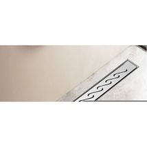 Finmrys - Caniveau de douche en acier inoxydable -80 cm Courbe sortie d'eau flexible- kit complet Écoulement de douche extra plat Siphon amovible
