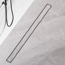 Finmrys - Caniveau de douche -50cm à Carreler- extra plat en acier inoxydable siphon de douche avec arrêt des odeurs et bonde de bord de crépine,