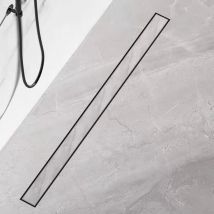 Finmrys - Caniveau de douche -40cm à Carreler- extra plat en acier inoxydable siphon de douche avec arrêt des odeurs et bonde de bord de crépine,