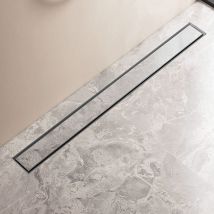 Finmrys - Caniveau de Douche 70 cm à Carreler Inox sortie d'eau flexible Siphon Sol d'évacuation pour Douche au Sol