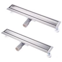 Acezanble - Caniveau Douche Italienne - 30 cm à Carreler - Acier Inoxydable Caniveau de Sol à l'italienne Grille, Drain de Douche Extra Plat avec