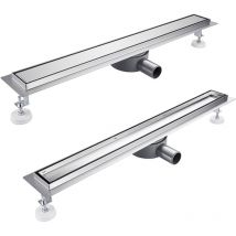 Caniveau Douche Italienne - 80 cm à Carreler sortie d'eau flexible - Acier Inoxydable Caniveau de Sol à l'italienne Grille, Drain de Douche Extra