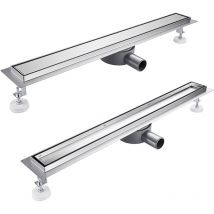 Caniveau Douche Italienne - 90 cm à Carreler sortie d'eau flexible - Acier Inoxydable Caniveau de Sol à l'italienne Grille, Drain de Douche Extra