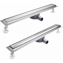 Finmrys - Caniveau de douche italienne pour cabine de douche - 90cm sortie d'eau flexible - Conception cachée 2 en 1 - Hauteur réglable - Vidange