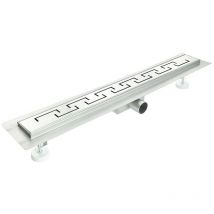 Idralite - Caniveau de douche à l'italienne en acier inox avec grille façonnée mod. Doric 120 cm