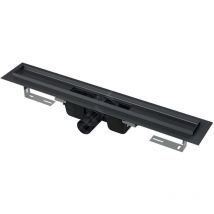 Alcaplast - Alcadrain Système de drainage - Douchegoten - Caniveau de douche 65 cm, avec rebord pour grille perforée, noir mat APZ1BLACK-650