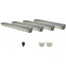 MEA - Entwässerungsrinne gfk home Classic mit Zubehör als set 4 Meter