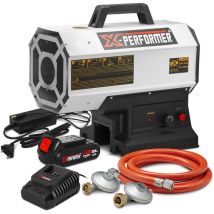 X-performer - Canon à chaleur au gaz réglable de 9 à 20KW et fonctionnant sur batterie ou sur secteur avec batterie 2Ah fournie - Warm Tech
