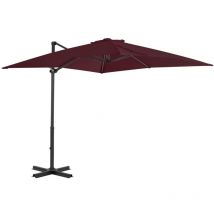 Torana - Cantilever Garden Parasol with Aluminium Pole Bordeaux Red 250x250 cm vidaXL