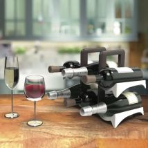 Supporto per Bottiglie Effetto Legno la Cantinetta 6 Bottiglie Panna 33x19x27cm
