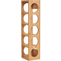 Cantinetta in Bambù, Scaffale Portabottiglie in Bambù Scaffale 5 Bottiglie di Vino, 13,5 x 12 x 53 cm, Naturale