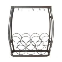 Cantinetta 7 Bottiglie 6 Bicchieri Cm 47,5X48,5X21 Nero