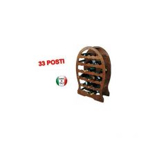 Cantinette portabottiglie in legno botte a 33 posti cm 61x26,5x96h cantinetta