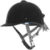 Cap da equitazione classico e guscio abs con rivestimento in velluto Omologato ce: 57 cm, Nero 10