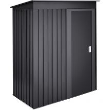 Wasabi - Capanno da giardino in metallo 1,39m2 Neat Anthracite - Porta scorrevole - Tetto spiovente