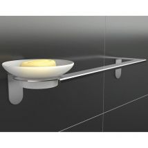 Capannoli - Porte-savon/serviette avec fixation adhésive porte-savon Easy YE120 VS55A fixation adhésive - Acier brillant