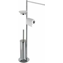Capannoli - Lampadaire multifonction en acier Hoop HP175 VS33 Satin - Acier chromé