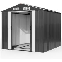 Gardebruk - Gerätehaus xxxl 315x260x180 cm inkl. 4 Haken 8m² mit Fundament Schiebetür Metall Anthrazit Gartenschrank Geräteschuppen Gartenhaus 15m³
