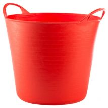 Plasvidavi - Capazo con 2 asas Ø34x33,5cm de 22 litros de capacidad fabricado en plástico color rojo