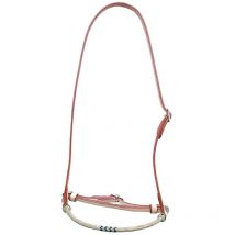 Pool's - Capezzina chiudi bocca western in cuoio con lavorazione rawhide - Cognac Marrone Chiaro Naturale