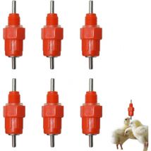 Rnemitery - Capezzolo per acqua Mangiatoia per polli Forniture per pollame Gallina Vite in stile 5,21,5 cm Fontainebleau 6 pezzi Rosso