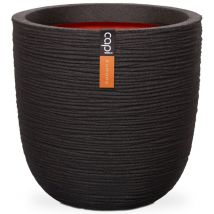 Blumentopf Nature Rib Rund 43x41 cm Schwarz KBLR933 Capi